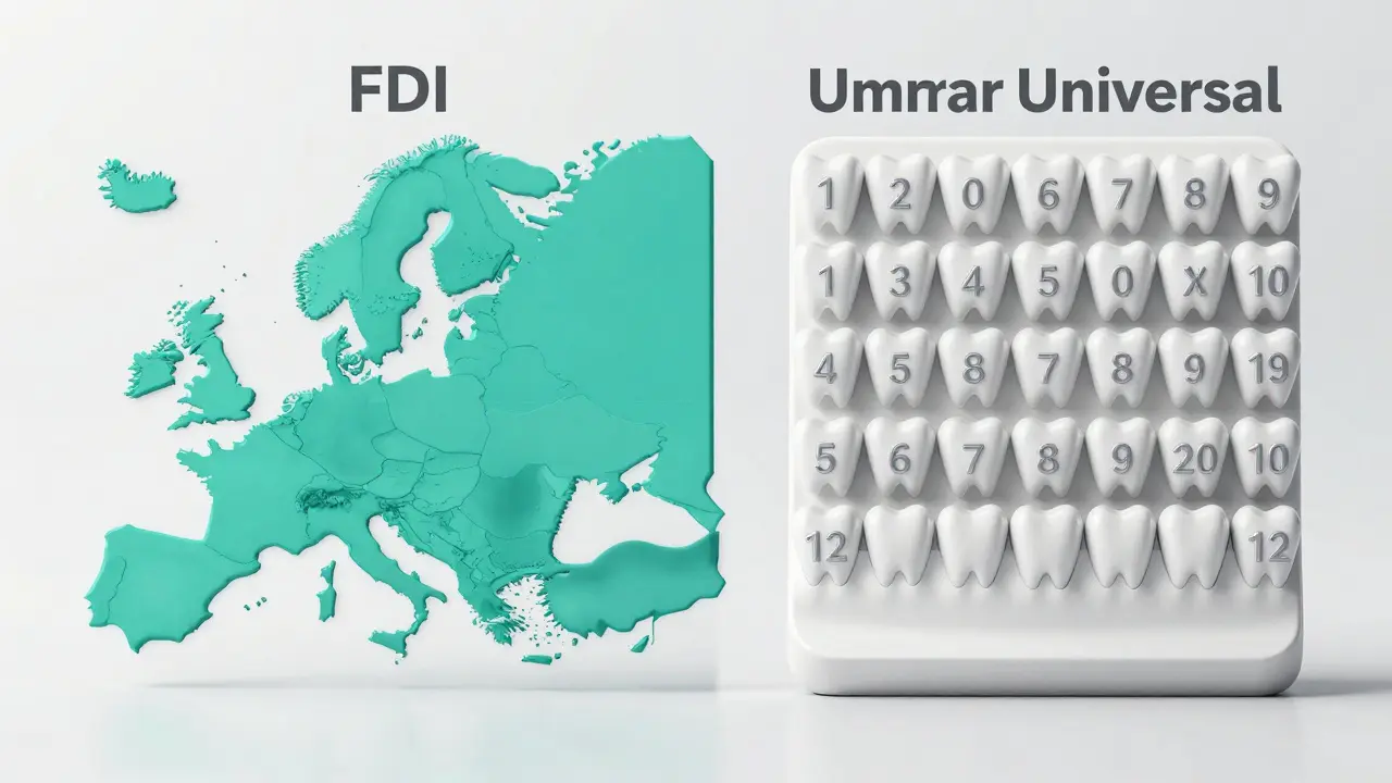 Konceptuální srovnání kvadrantového systému FDI a lineárního Universal systému.