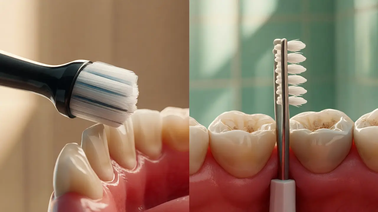 Kombinace sonického kartáčku a mezizubního kartáčku pro kompletní hygienu