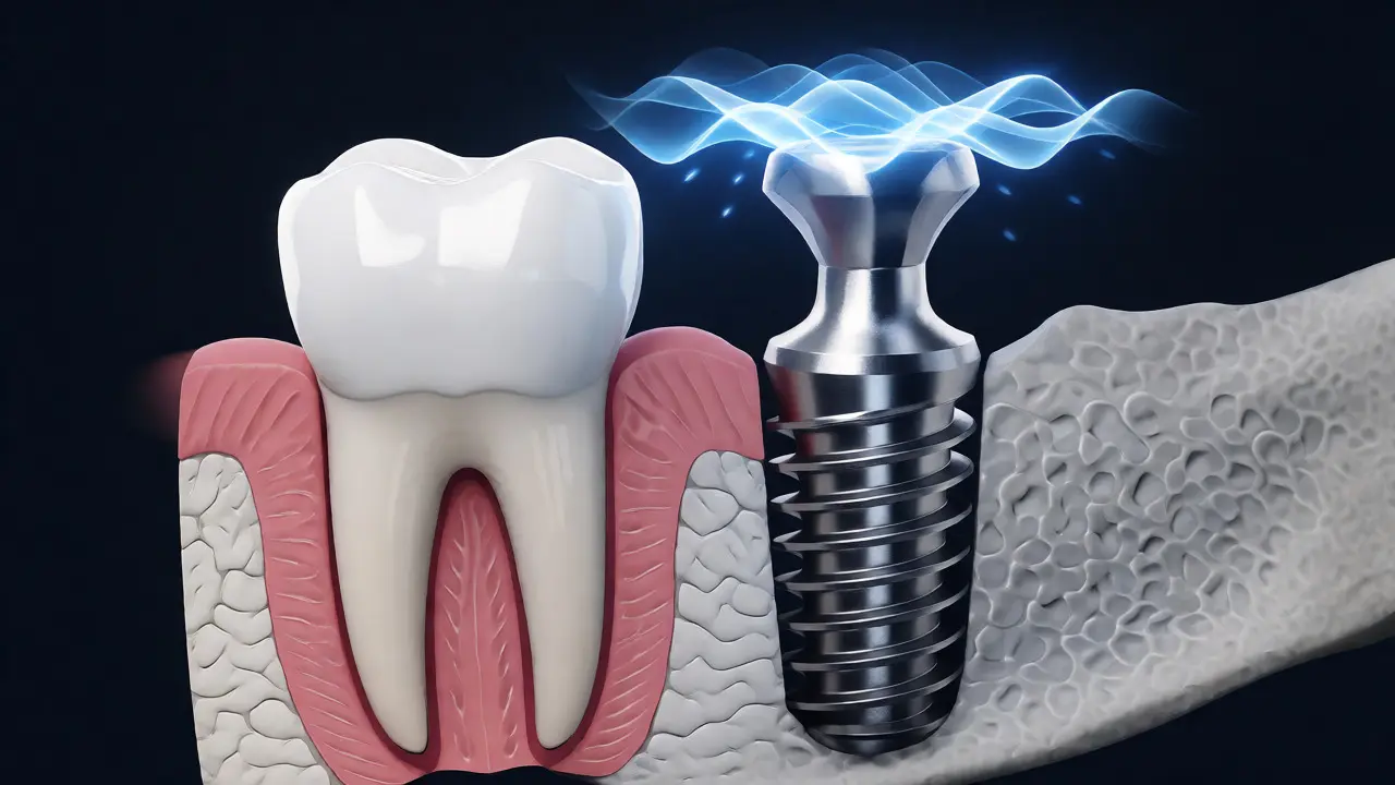 Srovnání anatomie přirozeného zubu a dentálního implantátu